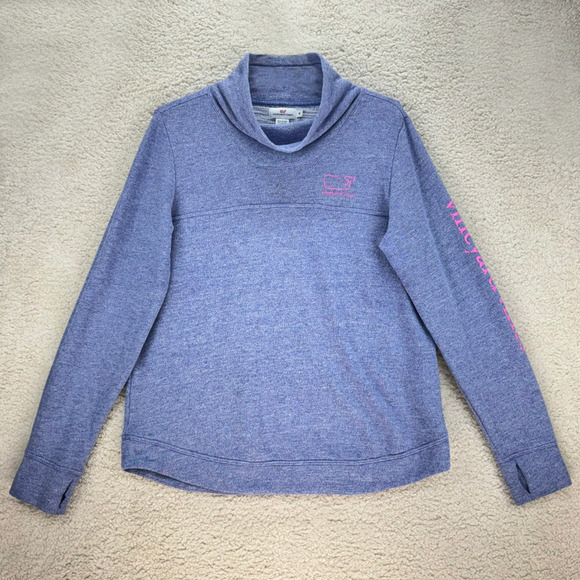 Vineyard Vines Jackets & Blazers - Vineyard Vines Sweater Pullover Cowl Neck Long Sleeve Womens Medium Purple Logo